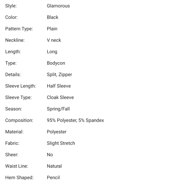 V neck Split Hem Cape Dress - Picture 5 of 6